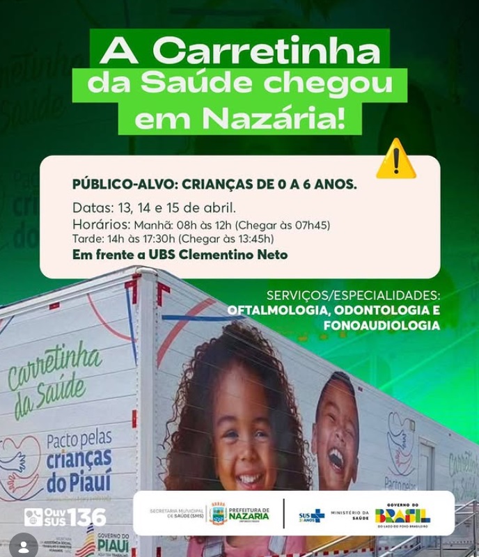 CARRETINHA DA SAÚDE EM NAZÁRIA!